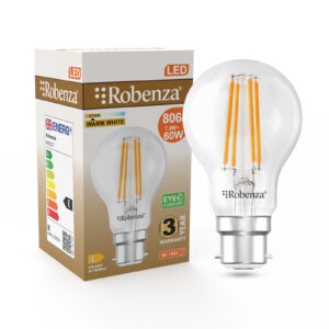 Filament GLS Non-Dimmable Bulbs, B22, 7.3W=60w, 806LM, 2700K