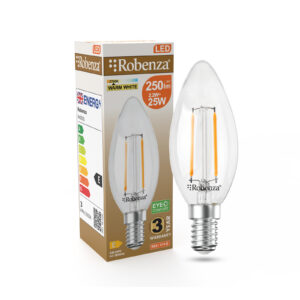 LED Filament Candle Dimmable Bulbs,  E14, 2.2W=25w, 250LM, 2700K