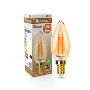 LED Filament Candle Non-Dimmable Bulbs, E14, 4W=40w, 370LM, 2000K