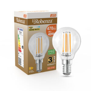 Led Filament Golf Non-Dimmable Bulbs, E14, 4W=40W, 470Lm, 2700K 1 40725