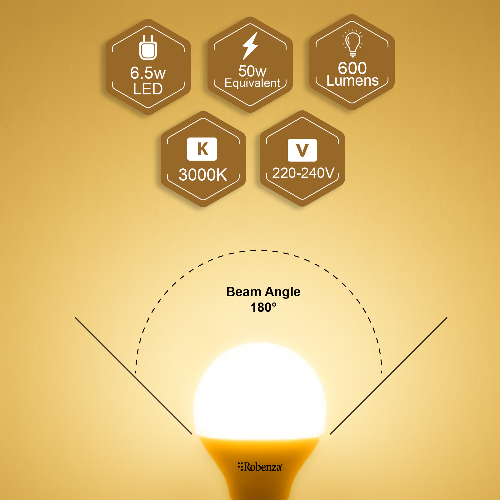 Led Golf Non-Dimmable Bulbs, E14, 6.5W, 600Lm, 3000K 3 Led Golf Non-Dimmable Bulbs, E14, 6.5W, 600Lm, 3000K - Image 3