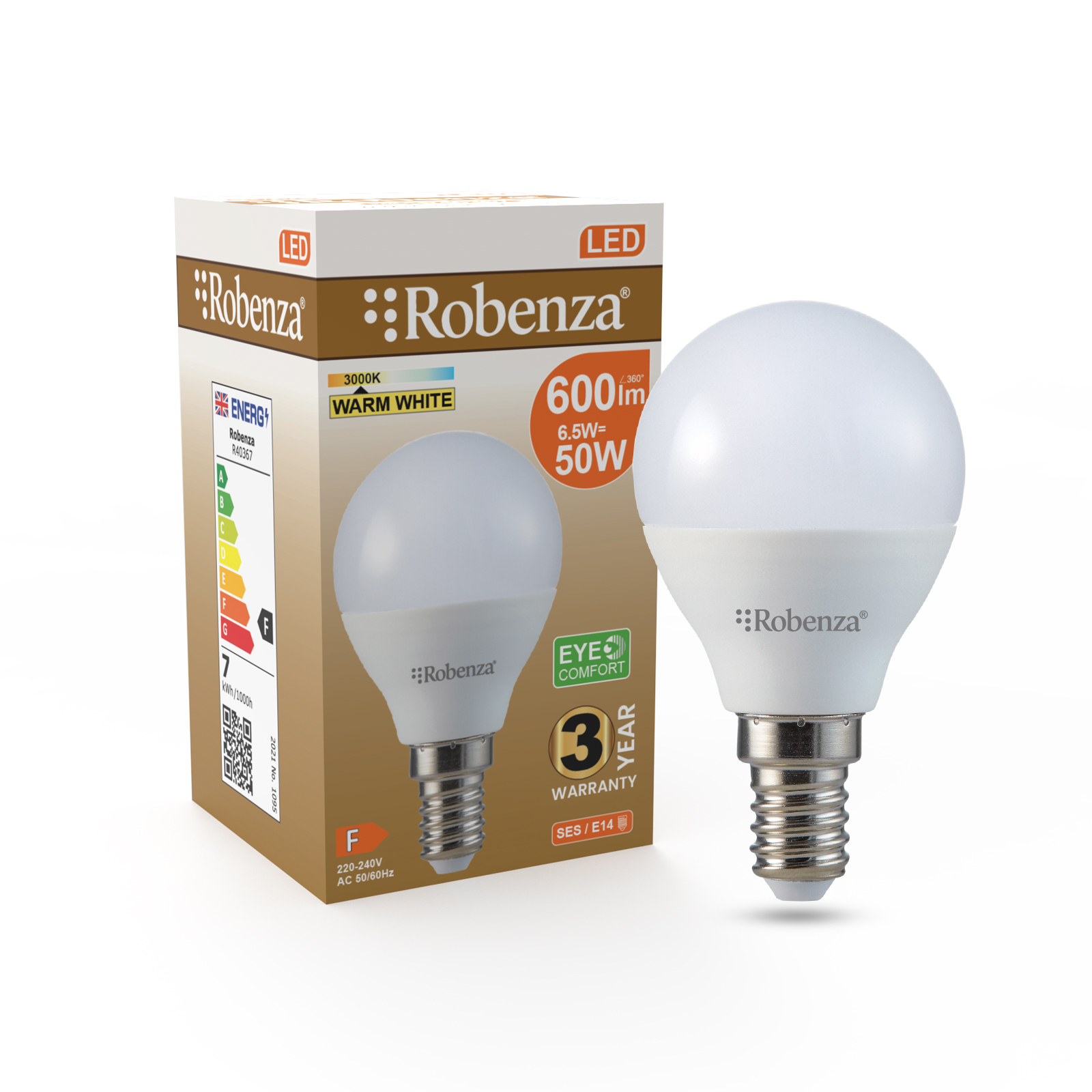 Led Golf Non-Dimmable Bulbs, E14, 6.5W, 600Lm, 3000K 1 Led Golf Non-Dimmable Bulbs, E14, 6.5W, 600Lm, 3000K